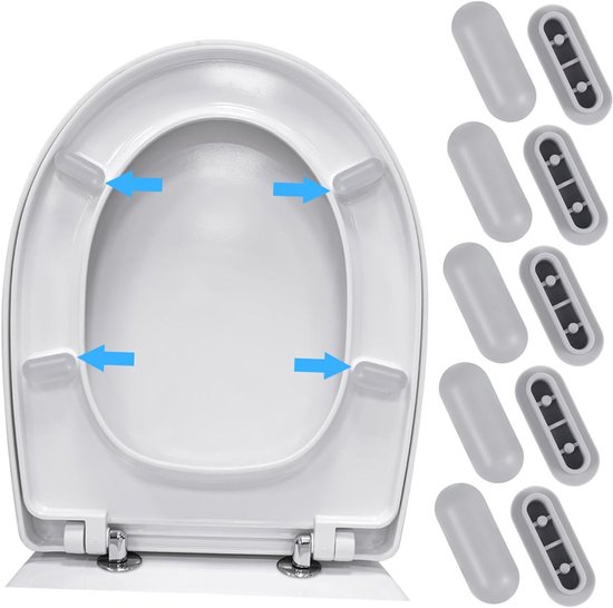 Wc-sitzpuffer, Universal-sitzpuffer-set, Wc-sitzpuffer-ersatz, Wc-zubehör, Stoßdämpfende Gummipads, 10 Stück, Grau