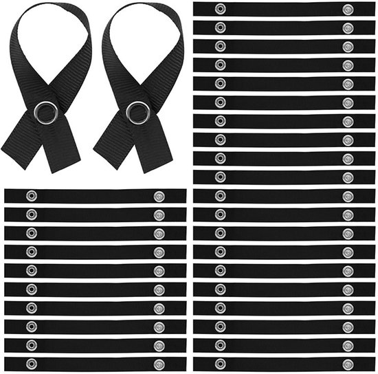 Set Mit 30 Stoffschlaufen (150 X 12 Mm) Mit Nadelverschluss Zum Aufhängen, Für Geschirrtücher, Badetücher, Textilien, Dekorationen, Campingzubehör, Grau