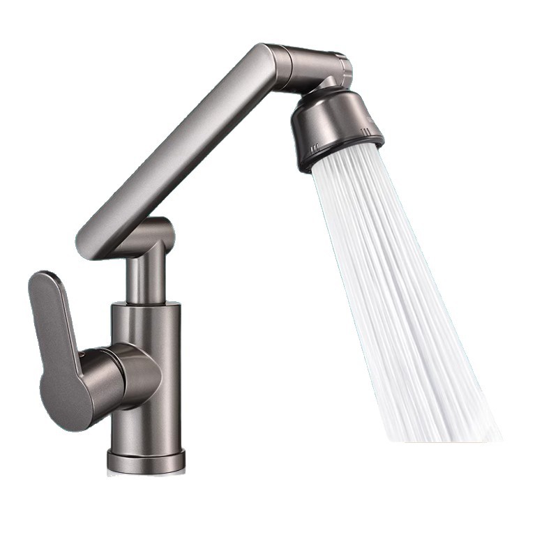 Die Wanxiang-armatur Eignet Sich Für Waschbecken, Küchen Und Badezimmer, Verfügt Über Eine Temperaturregelung, Vier Wasserauslaufmodi, Ein 80 Cm Langes Zulaufrohr Und Ist In Gunmetal-grau Gehalten.