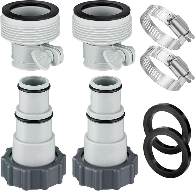 Poolschlauchadapter A & B Für 3,81 Cm Und 3,18 Cm, Ersatzteile, Klemmen, Unterlegscheiben, Intex-filterpumpen, Meerwassersysteme, Einbauschwimmbecken, 4er-pack