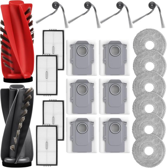 22 Zubehörteile Für Roborock 10r/p20 Ultra/p20 Plus/p20 Ultra Plus/g20s Ultra/g30 U - 2 Hauptbürsten, 6 Staubbeutel, 6 Wischpads, 4 Hepa-filter, 4 Seitenbürsten