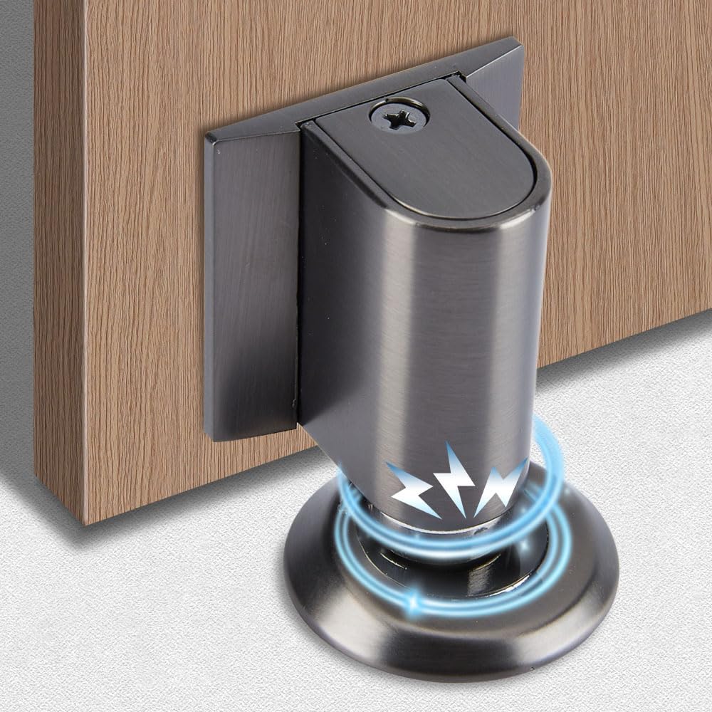 Magnetischer Türstopper, Geräuschlos, Mechanisch, Verstellbar, Kein Bohren Erforderlich, Türfangmagnet, Für Zuhause Und Büro, Grau