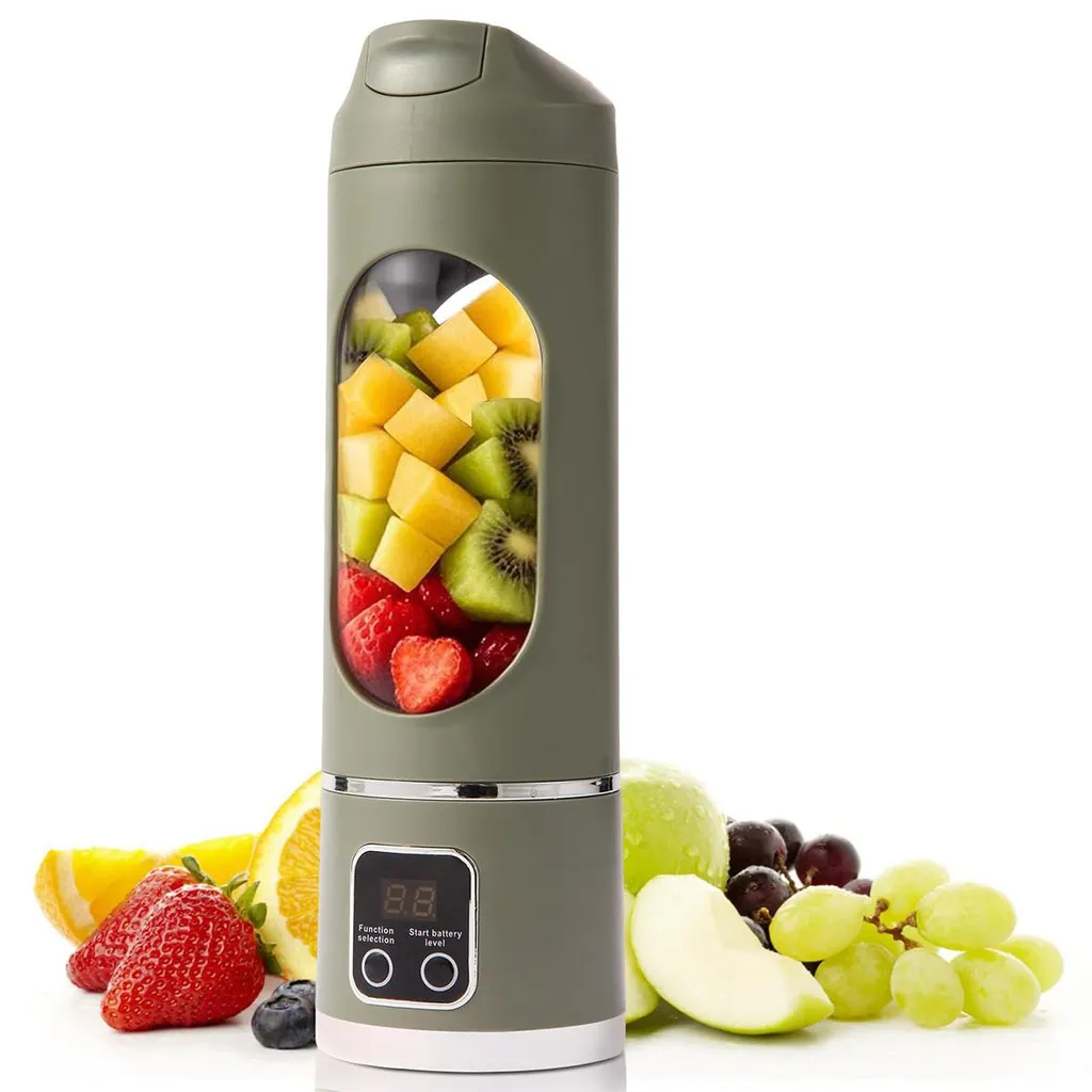 Grüner 7,4-v-entsafter, Tragbarer Entsafter, 400 Ml Fassungsvermögen, Usb-aufladbar, Perfekt Für Ausflüge Und Outdoor-aktivitäten.