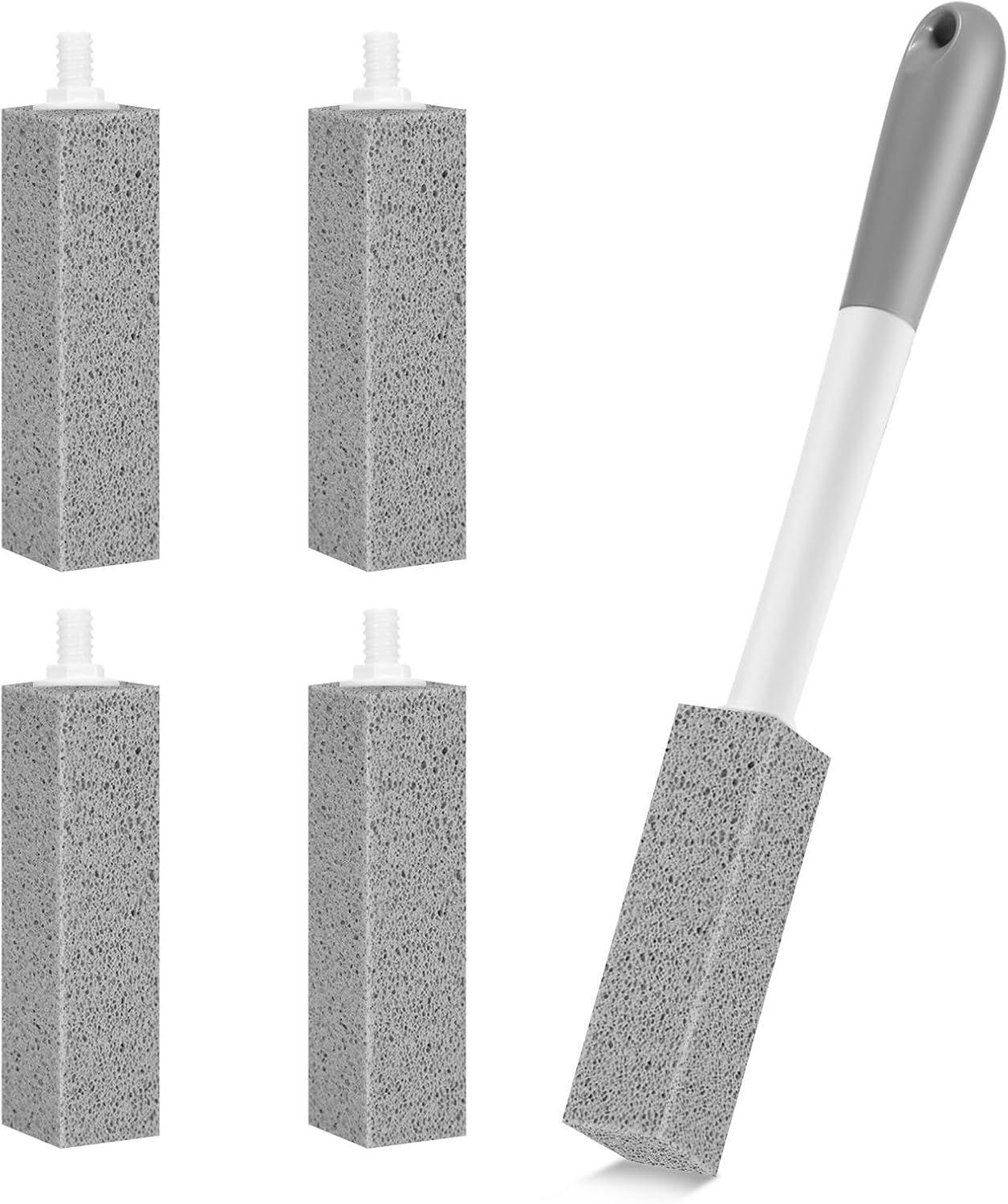 Toilettenbürste Mit Langem Griff, Bimsstein-toilettenreiniger, 1 Reinigungsgriff, 4 Austauschbare, Berührungslose Bimssteine Zur Reinigung Von Toiletten Und Badewannen