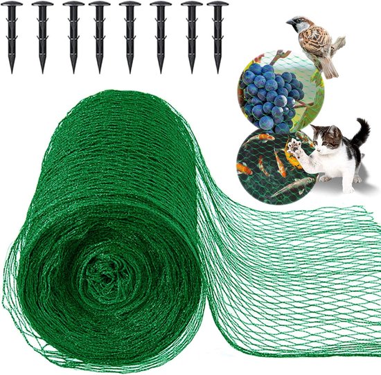 Pflanzenschutznetz Für Den Garten – Vogelschutznetz – Abdeckung Für Den Gemüsegarten – Uv-behandelt – 4 X 5 M – Grün