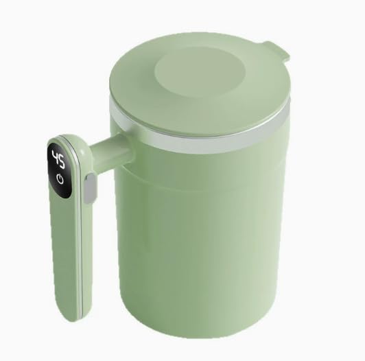 400 Ml Magnetischer, Automatischer Kaffeebecher Mit Temperaturanzeige, Wiederaufladbarer Smart-becher, Mit Deckel – Grün