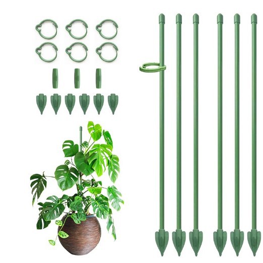 12-teiliges Pflanzenstützset, Blumenstützen Mit Klemmen Und Zubehör, 32,6 Cm