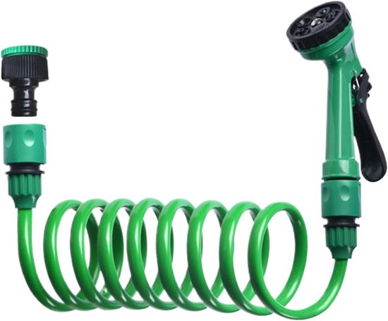 Flexibler Gartenschlauch – Ausziehbarer Wasserschlauch – Gartenbewässerung – Automatische Verlängerung – 15 Meter – Grün