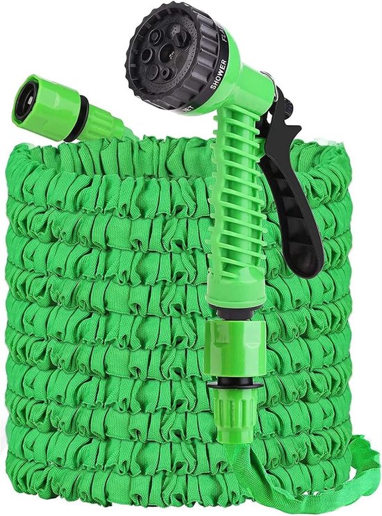 15 Meter Langer, Flexibler Gartenbewässerungsschlauch Mit 7-funktions-sprühdüse, Ideal Zum Bewässern Von Pflanzen, Autowaschen Und Duschen Von Haustieren