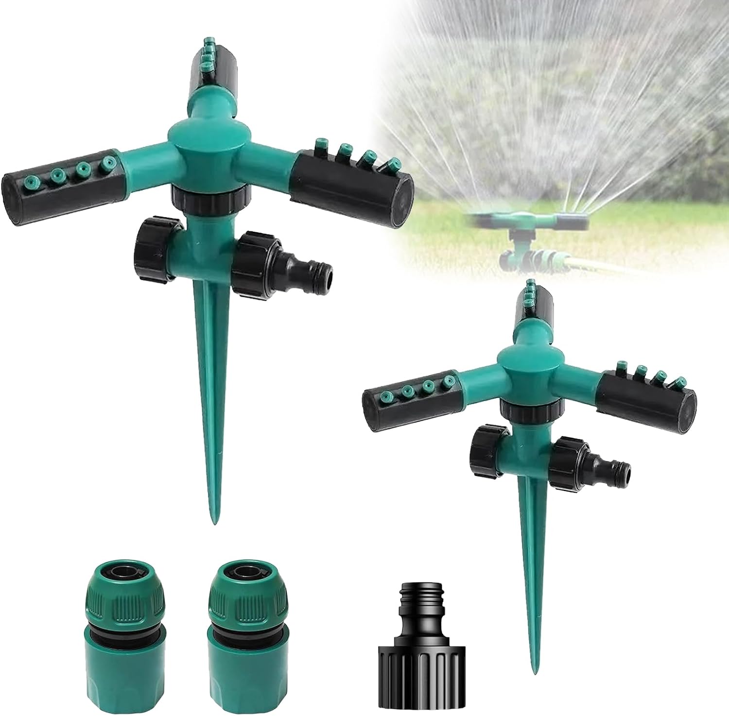 2er-pack Rotationsgießkanne – Hohe Reichweite – Für Rasen, Garten Und Pflanzen