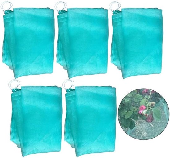 5 Stück Grüne Pflanzenabdeckung Mit Kordelzug, Gartenbau-gemüseabdeckung, 0,8 X 1 M, 1 X 1,5 M