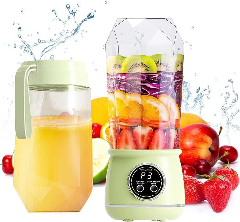 Tragbarer Standmixer – 590 Ml (20 Oz) – Smoothies – Entsafter Mit 10 Scharfen Klingen – Mini-shaker Mit Zusätzlichem Reisedeckel – Für Unterwegs – Fürs Büro