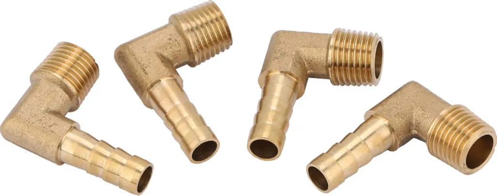 Vier Messing-winkel-schlauchverschraubungen Mit G1/4" 8 Mm Außengewinde.