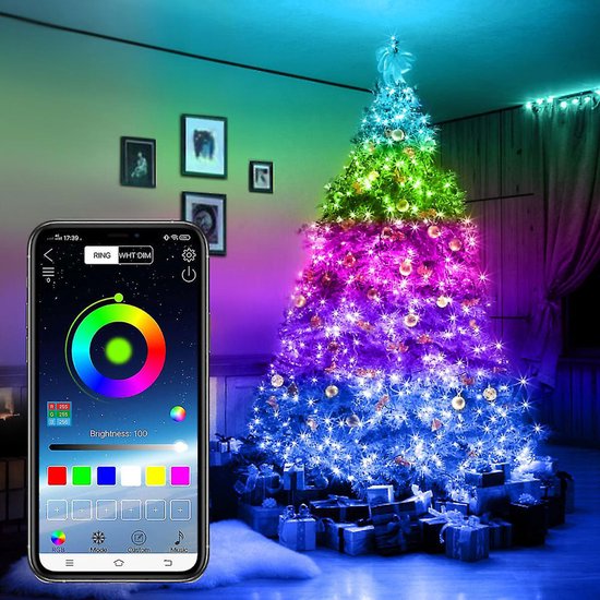10 M Smarte Rgb-led-weihnachtsbeleuchtung – 100 Leds – Fernbedienung & App-steuerung – Ip67 Wasserdicht – Für Innen- Und Außenbereich Geeignet – Partybeleuchtung