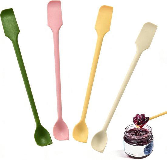 Silikon-schaber-set, Erhältlich In 4 Farben, 26 Cm Langer, Doppelseitiger, Hitzebeständiger Multifunktions-küchenschaber, Geeignet Für Teig, Marmelade Und Sahne.