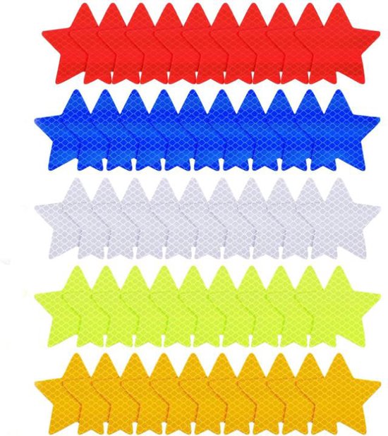 50 Blatt Universelle, Reflektierende Und Im Dunkeln Leuchtende Sicherheitsaufkleber – 5 X 5 Cm