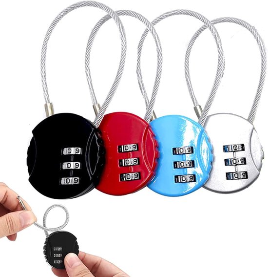 4er-packung Wasserdichte 3-stellige Outdoor-zahlenschlösser Für Gepäck Und Rucksäcke