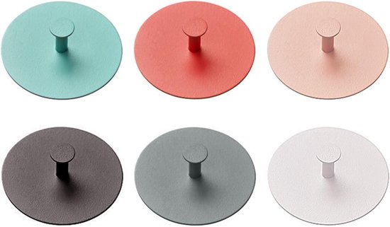 6er-pack Wasserfeste, Selbstklebende Handtuchhaken, Multifunktionale Runde Haken Für Badezimmer Und Wohnzimmer Zum Aufhängen Von Kleidung Und Handtüchern