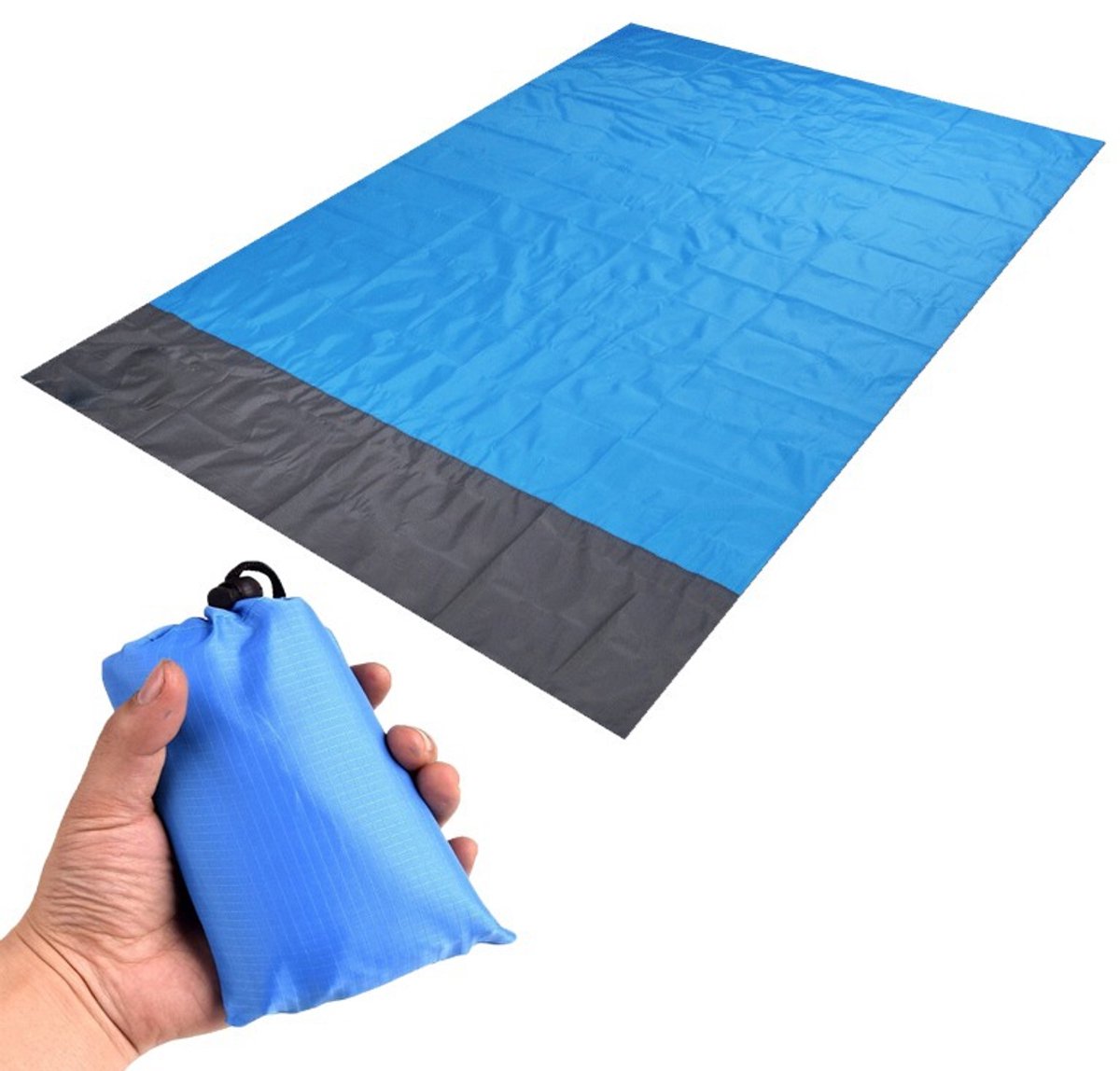 Strandmatte – Wasserdicht – Sandfrei – 200,6 X 210,8 Cm – Leicht – Faltbar – Mit Aufbewahrungstasche Und Heringen – Für Strand, Picknick, Camping – 1 Stück
