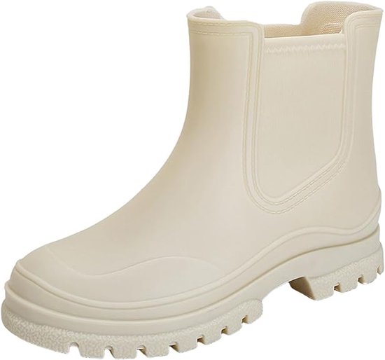 Damen-regenstiefel – Wasserdichtes Pvc – Runde Zehenpartie Und Erhöhte Sohle – Größe 40 (6,5) – Mehrfarbig