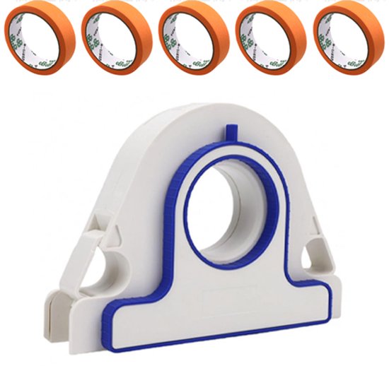 6-teiliges Set Mit Applikator Für Abdeckband Und 5 Rollen 25 Mm Breitem Orangefarbenem Klebeband – Tragbarer Halter