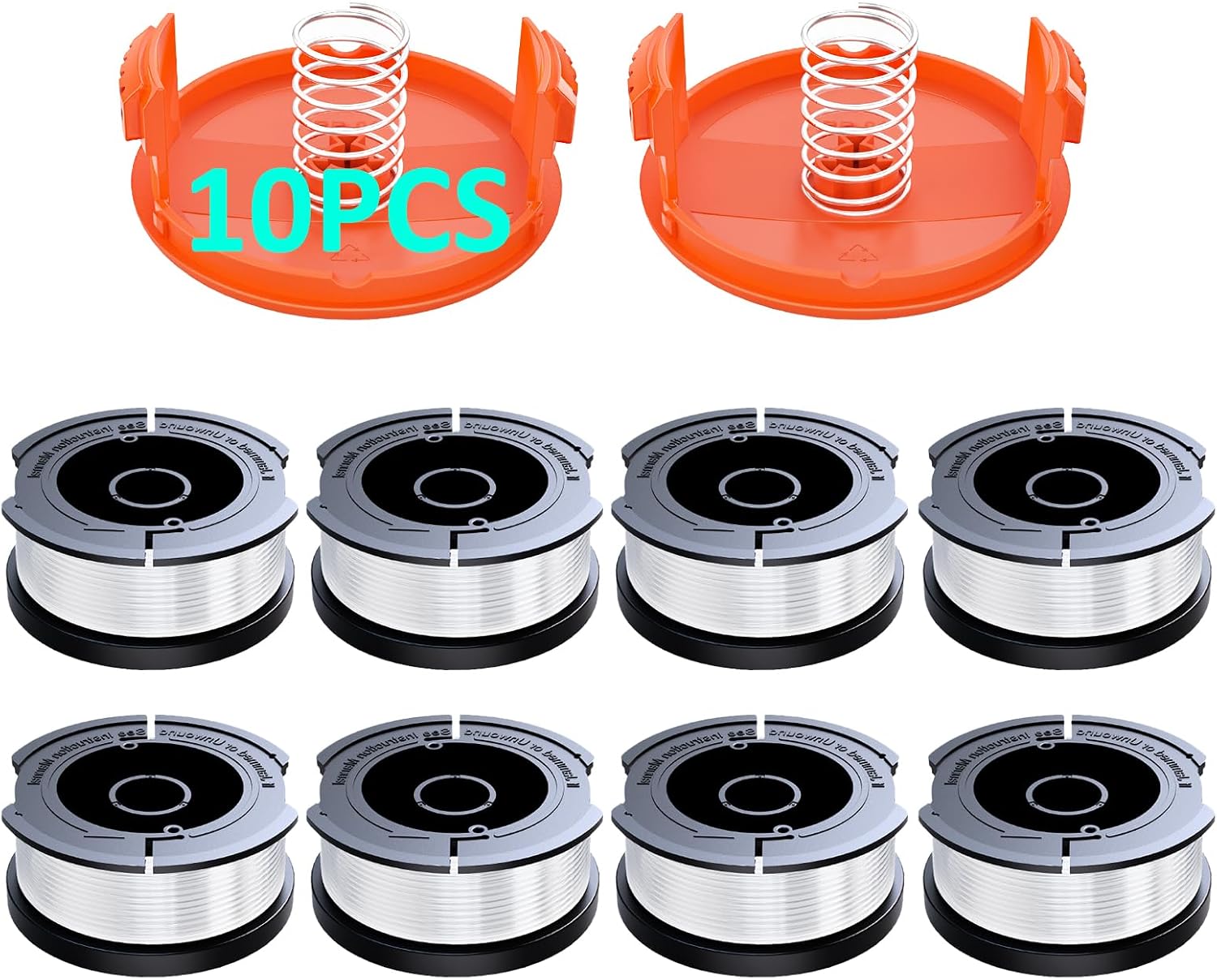 10er-pack Nylonspulen Für Black+decker Af-100-3zp, 0,065 Zoll Rasenmäherspulen, 30 Fuß Automatisches Nachfüllset Für Rasenmäherspulen (8 Spulen, 2 Kappen)