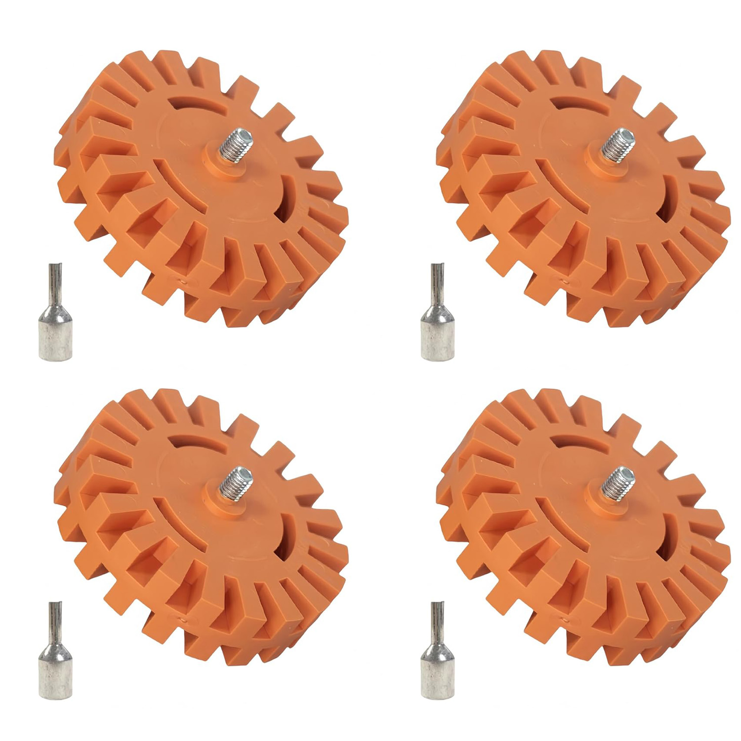 4-teiliges Werkzeugset Zum Entfernen Von Aufklebern Mit Radierscheibe, Inklusive 4-zoll-gummibohreraufsatz (25 Mm) Und Adapter Für Autoklebstoffe Und Vinylfolien.