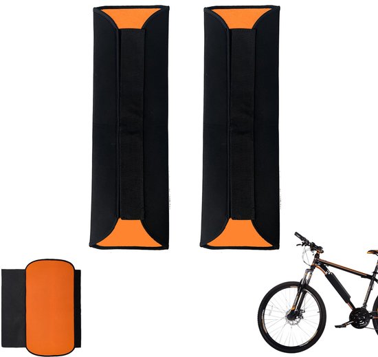 2-teilige Akkuabdeckung Für E-bikes, Isoliert, Wasserdicht, Staubdicht, Für Lithium-rahmenakkus, Für Outdoor-fahrten – Orange