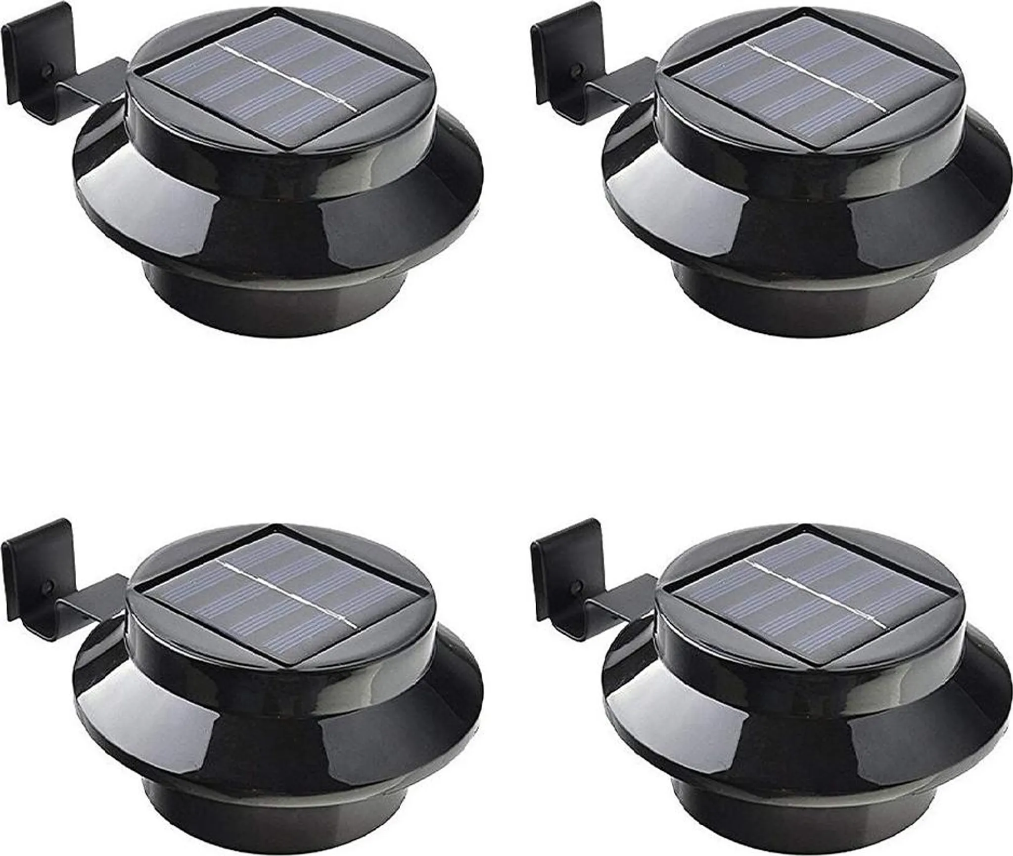 4er-pack Solar-led-dachrinnenleuchten – Schwarze Solar-nachtlichter, Wandleuchten, Zaunleuchten, Dachrinnenleuchten