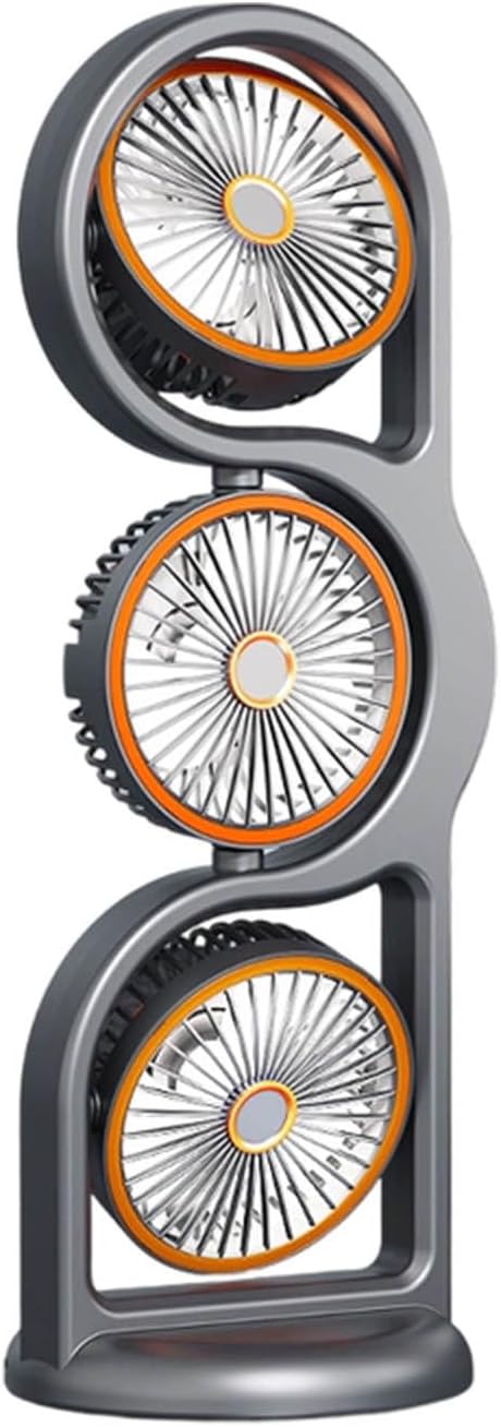 Tragbarer Oszillierender Turmventilator – 360° Neigbar & 105° Automatische Oszillation – Kleiner Tischventilator – 5 Geschwindigkeitsstufen – Usb-aufladbar – Kompakter Ventilator