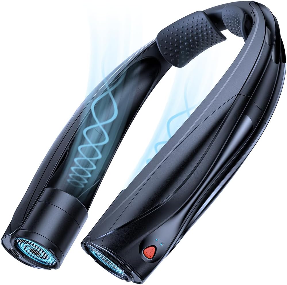 Tragbarer Nackenventilator Für Draußen Und Im Büro, 6 Geschwindigkeitsstufen, 6000-mah-akku, Freihändige Bedienung Auf Reisen, 360°-kühlung
