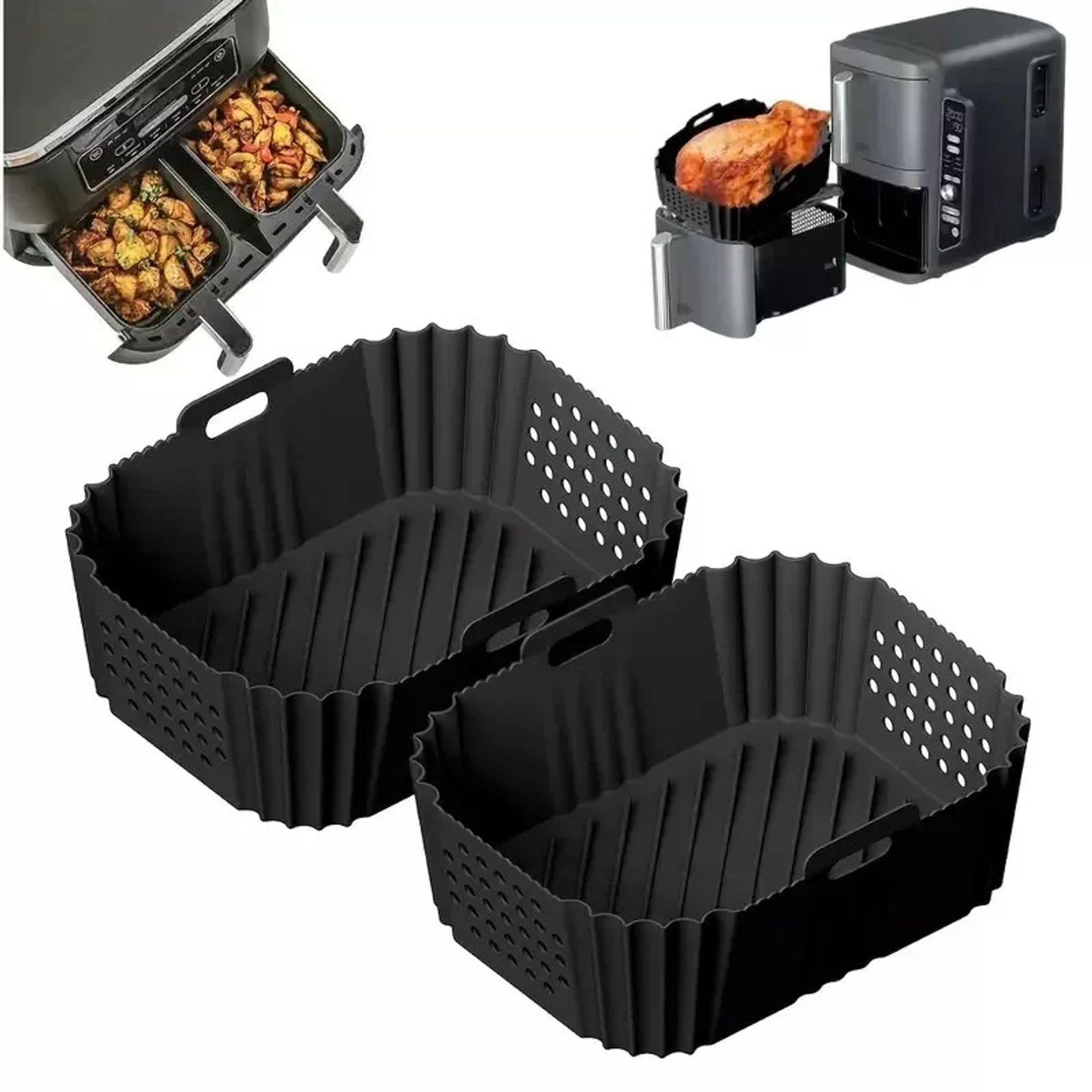Zwei Hochwertige Silikonform-aufsätze Für Die Ninja Sl400eu Double Xl 9,5l Heißluftfritteuse Af400 Af300