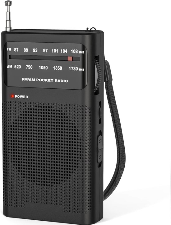 Tragbares Am/fm-taschenradio Mit Transistor, Batteriebetriebenes Kompaktradio Für Notfälle Mit Lautsprecher, 2 Aa-batterien Erforderlich, Schwarz