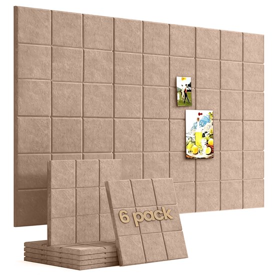 Filztafel – 6 Stück – 30 X 30 Cm – Fotowandaufkleber – Präsentationstafel – Memoboard – Korkwandpaneel – Für Büros, Wohnungen Und Schulen – Pinnwand