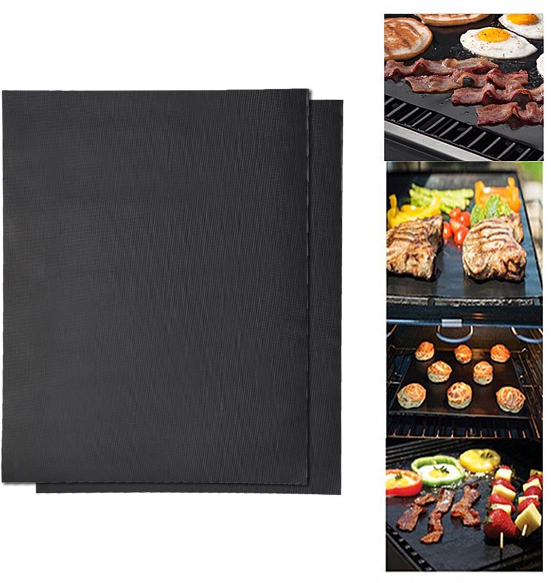 Grillmatte, Für Grills Und Backöfen, Hitzebeständig Bis 300 Bis 500 Grad Celsius, 40 X 33 Cm, Antihaftbeschichtete Grillplatte Und Wiederverwendbares Backblech (2er-pack)