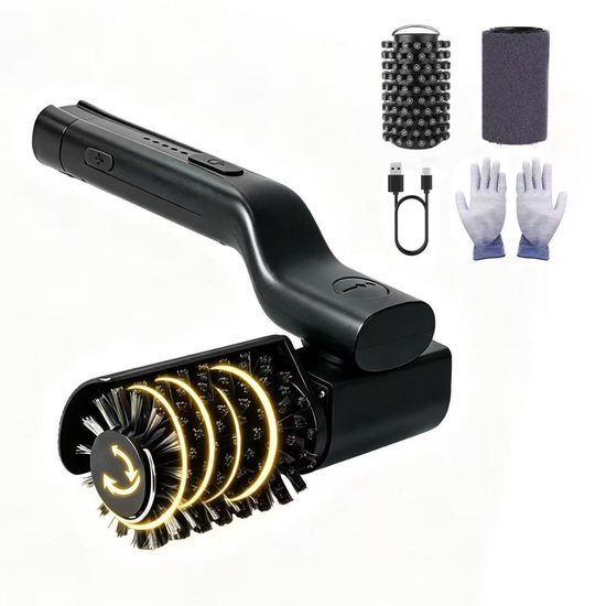 Elektrische Grillbürste – Kabelloser Grillreiniger, 3 Geschwindigkeitsstufen, 2 Bürstenköpfe – 180° Verstellbar – Wiederaufladbare Edelstahl-grillbürste – Schwarz – 1 Set