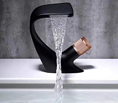 Schwarzer Wasserhahn, Waschtischarmatur, Mischbatterie Für Warm- Und Kaltwasser, Aufputzmontage, Einloch-badarmatur