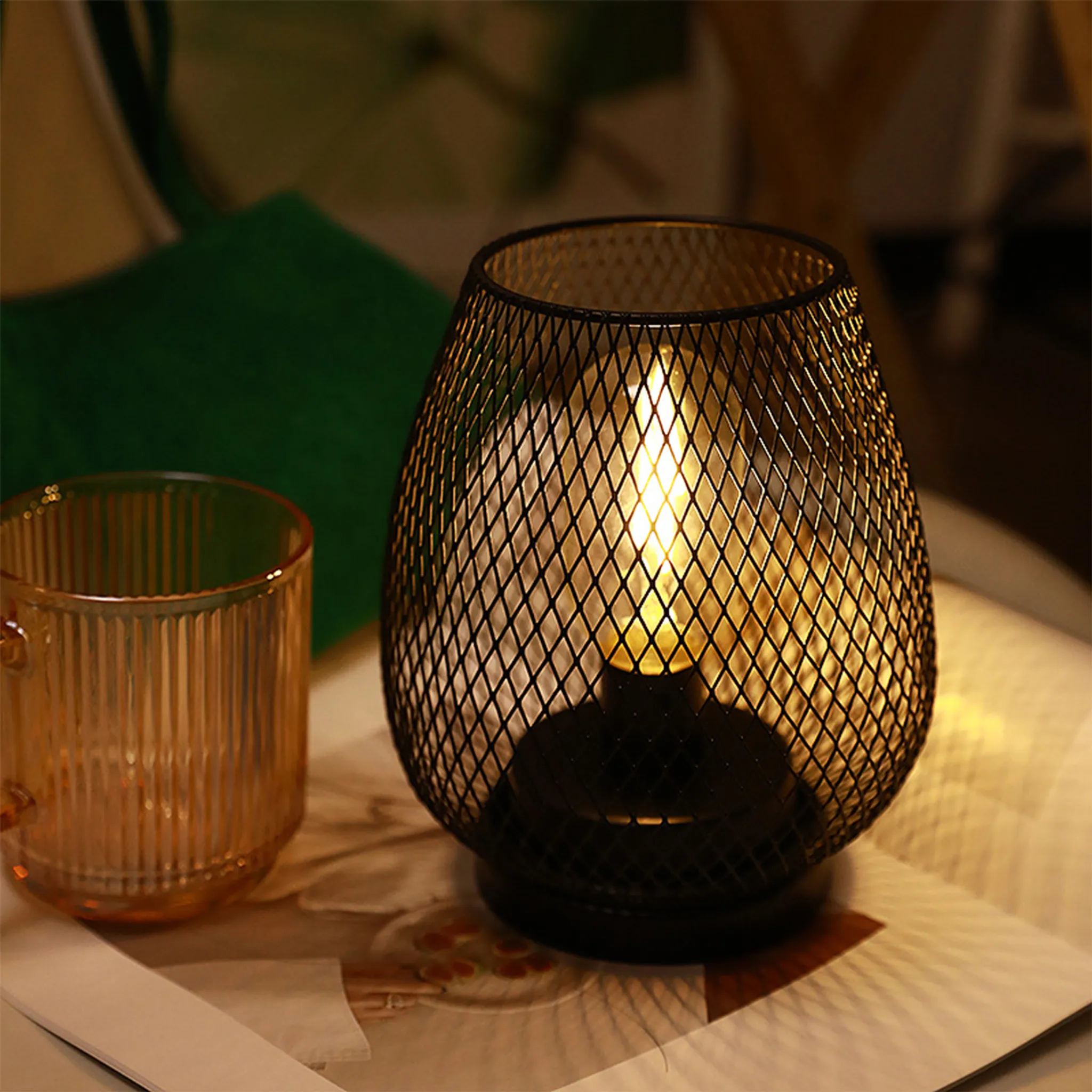 Nachttischlampen, Led-tischlampen, Metalltischlampen, Netztischlampen, Warmweißes Licht, Dekorative Tischlampen, Nachtlichter