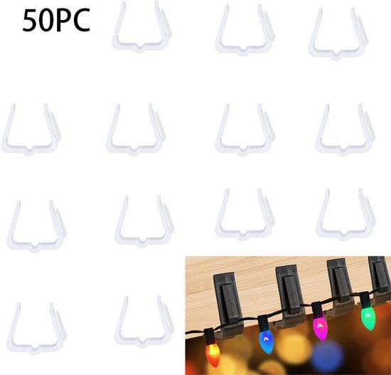 50 Dachrandclips, 4,9 X 4,2 X 1,4 Cm – Geeignet Für Weihnachtsdekorationen An Dachrändern – Schwarz