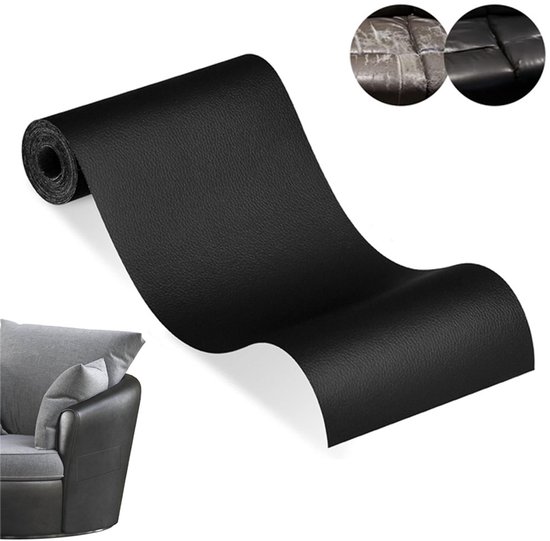 Selbstklebendes Lederreparaturset, 50 X 137 Cm, Selbstklebendes Kunstleder, Möbelreparaturset, Selbstklebend, Lederflicken, Lederreparatur, Schwarz