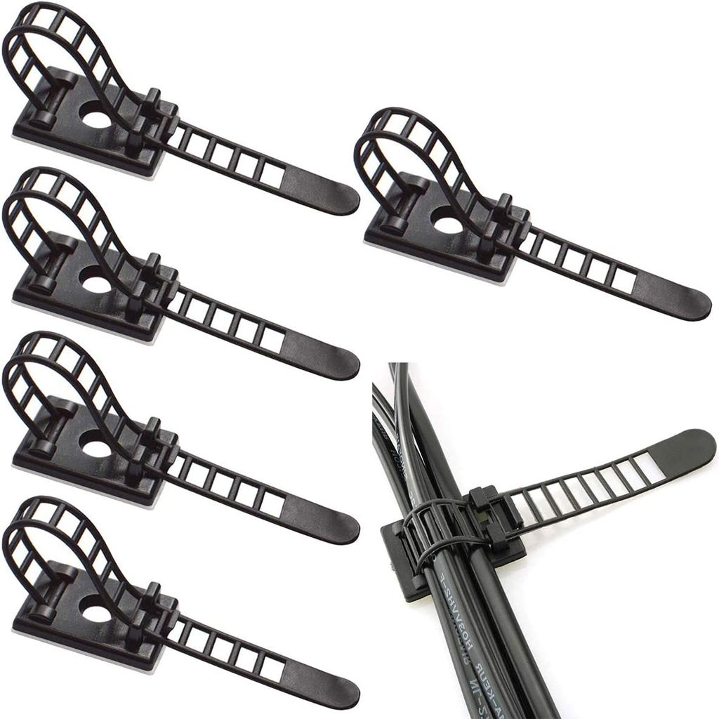 Verstellbare Kabelclips, 50 Kabelklemmen, Verstellbare Kabelbinder, Selbstklebende Kabelclips, Kabelclips Für Das Kabelmanagement Im Büro.