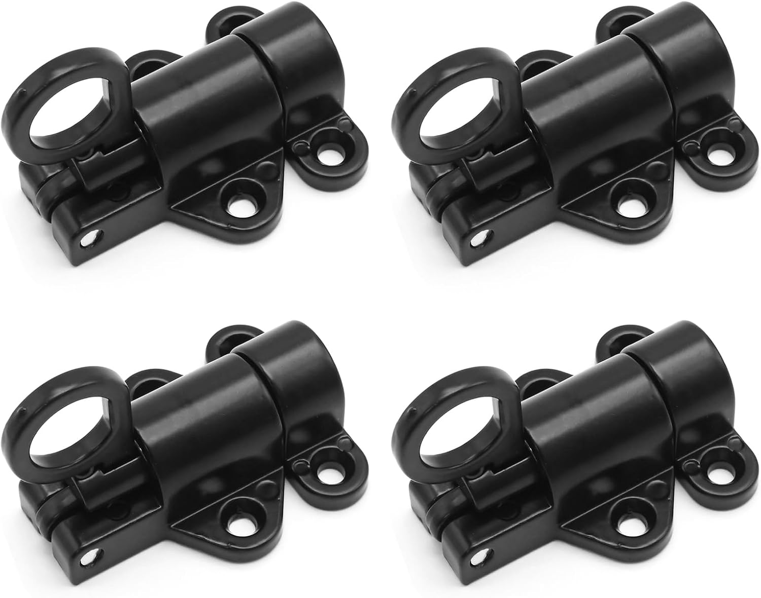 4-teiliges Set Schwarzer, Selbstschließender Automatischer Federriegel Für Schiebetüren (2,3 X 1,7 Zoll) Für Fenster, Schränke Und Scheunentüren