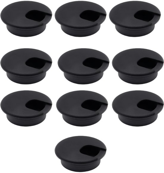 10 Stück, Kabelverschraubungen, 46,5 X 46,5 X 19 Mm, Kabelmanagement Für Schreibtische, Tischendkappen, Schwarz, Kunststoff, Elektrische Kabelverschraubungen Für Rohre Und Kabelrinnen