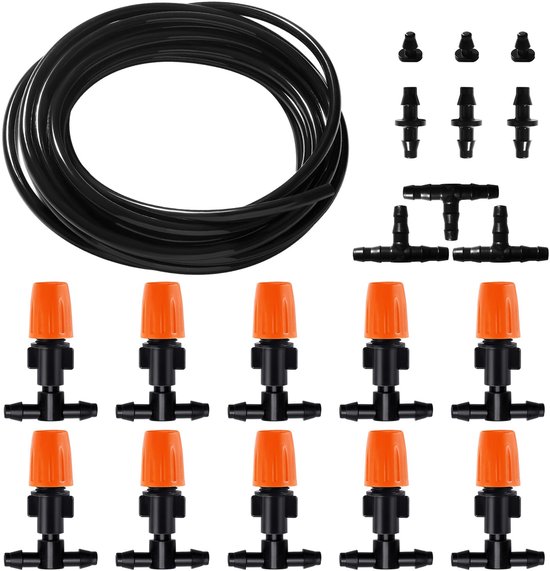 30-teiliges 4/6-mm-tropfbewässerungsset Mit 5 M Schlauch Und Verbindungsstücken Für Gartenpflanzen