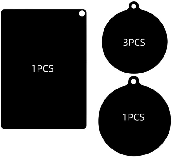 Kochgeschirrschutz, Induktionsherdschutz, 5-teiliges Set, Hitzebeständig Bis 260°c, Topfschutz, 22 Cm + 24 Cm + 25 X 35 Cm.
