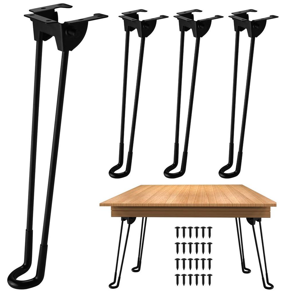 4-teiliges Tischbein-set Aus Klappbaren Metallbeinen Für Diy-möbel, Couchtische Oder Beistelltische. Inklusive Schrauben Und Klebepads, Robust Und Langlebig.