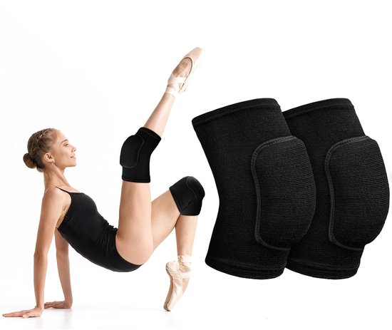 Unisex Sport-kniebandage (schwarz), Stoßfeste, Verdickte Schaumstoff-kniebandage Zum Schutz Beim Tanzen, Basketballspielen Und Yoga.