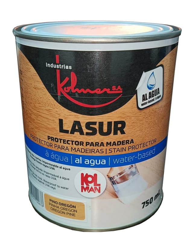 Lasur KOLMAN seidenmatter Teakholz-Holzschutz auf Wasserbasis 750 ml