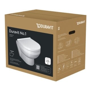 Combi-Pack Duravit No.1 Compact Tiefspüler, spülrandlos, mit Softclose, weiß - 45750900A1