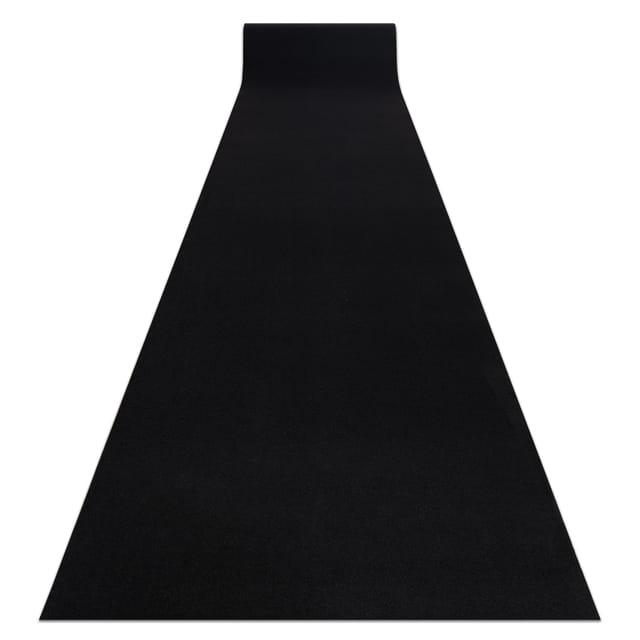 Rugsx - Läufer Antirutsch rumba einfarbig schwarz 80 cm black 80x350 cm
